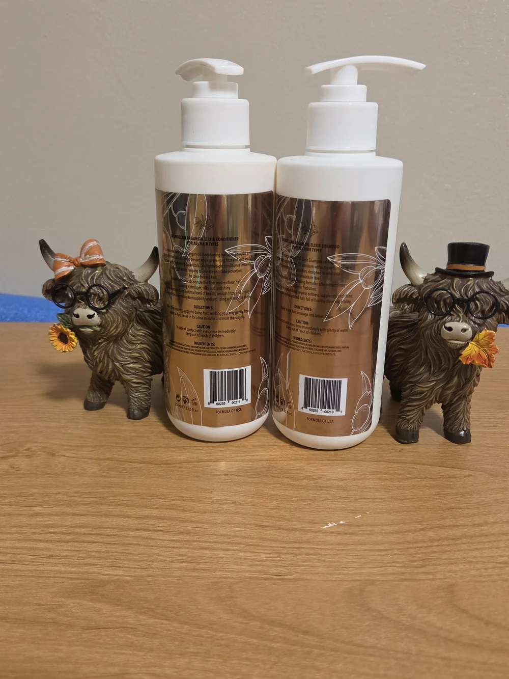Moroccan Argan Oil Elixir Shampoo & Conditioner Set - White and Gold